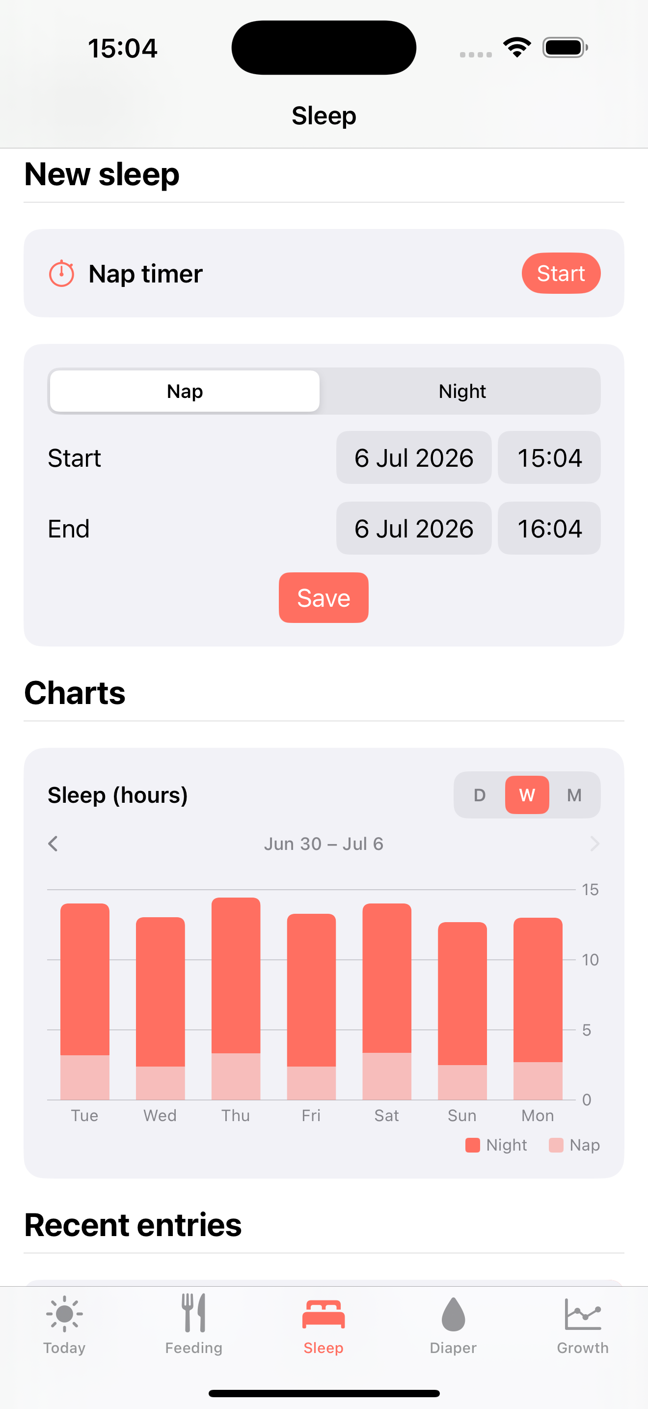 Sleep screen